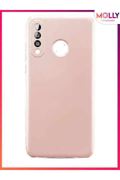 Molly Huawei P30 Lite Uyumlu Kum Pembesi Liquid Içi Kadife Silikon Kılıf