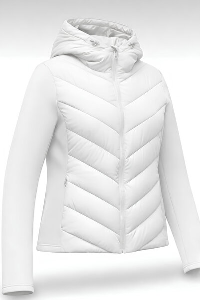 moda armanc Kadın Kapüşonlu Şişme Mont - Termal Kontrast Range Rover Mom Ceket