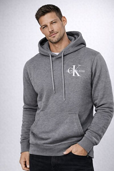 Calvin Klein هودي جينز CK مع طباعة الشعار