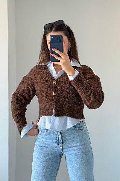 Güneş Soft Textured Short Knit Cardigan