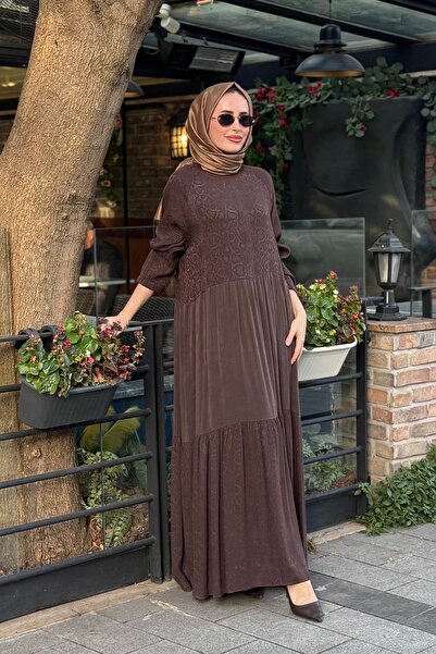 Invee İNVEE Elbise 7033 Kahve