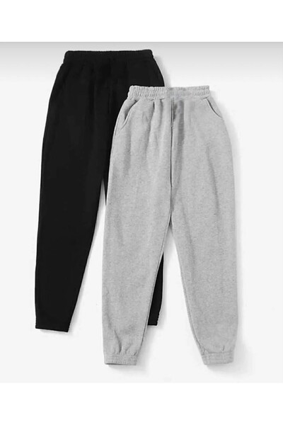 Oceanwear Unisex Jogger Elasticated Leg Gray-Black 2-Piece Sweatpants