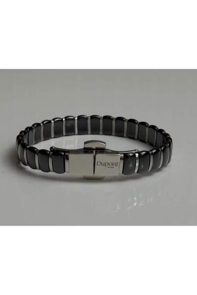 Dupont milano Dm-Csb-001-Bs Ceramic Black Silver Color 20 cm Men's Bracelet