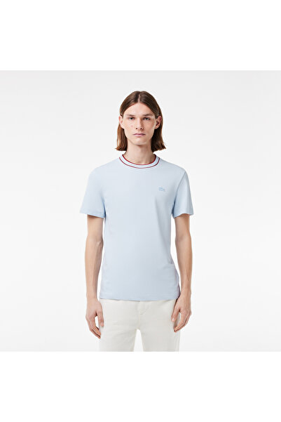 Lacoste تي شيرت بياقة مخططة من قماش بيكيه مطاطي - TH8174-00-J2G