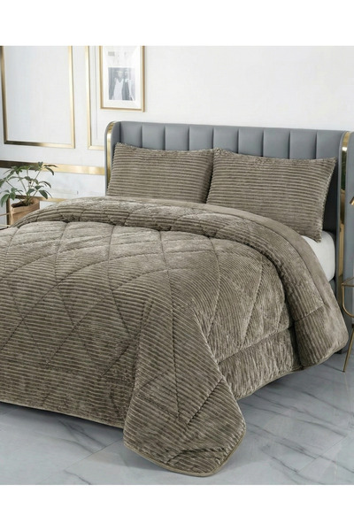 ALTINPAMUK Wellsoft Double Quilt Set Beige with Pillowcase Gift