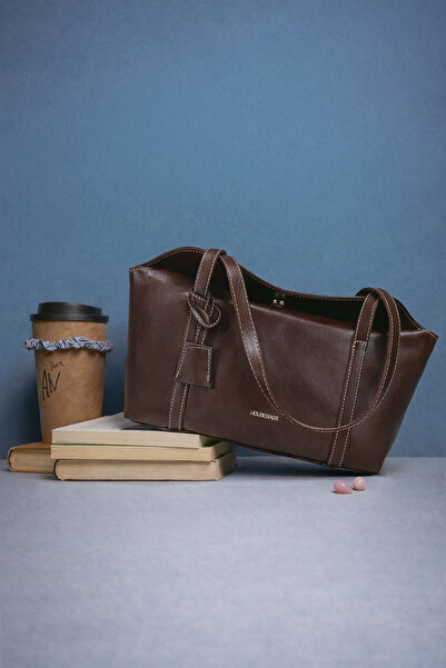 Housebags Kapaklı Bowling Koyu Kahverengi Omuz Çantası 270