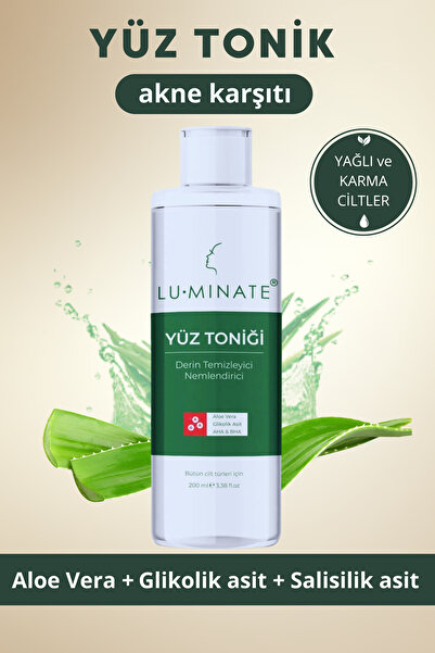 Luminate Yüz Toniği Glikolik Salisilik Asit Siyah Nokta Karşıtı Yağlı ve Karm...