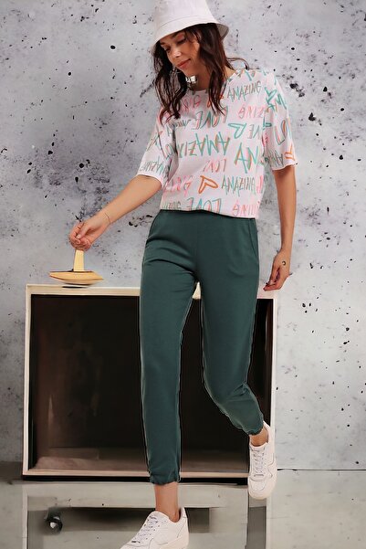 HAKKE Dámské zelené kapesní tepláky