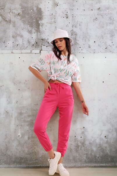 HAKKE Dámské fuchsiové kapesní tepláky