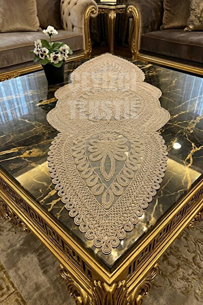 Çt Çeyizci Tekstil French Lace Detailed Single Table Runner - Over and Cover ...