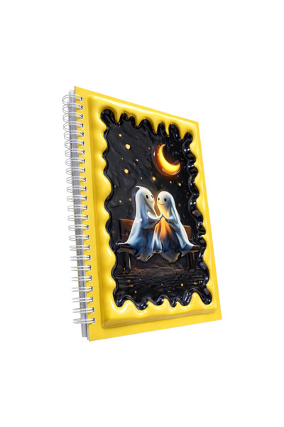 OMATEK SMART TECHNOLOGIES دفتر ملاحظات حلزوني ثلاثي الأبعاد بتصميم الأشباح في...