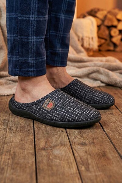 GEZER Men's Winter Pu Comfortable Sole Home Garden Gondola Slippers