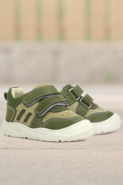 Rakerplus Schaggy Genuine Leather Khaki Green Baby Sneakers