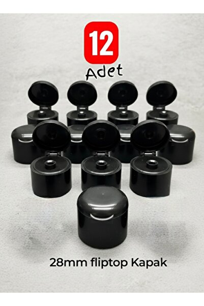Dem Home 12Pcs Fliptop Cap 28mm Fliptop Cap for Amber-Clear Plastic Bottles