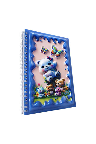 OMATEK SMART TECHNOLOGIES دفتر ملاحظات حلزوني ثلاثي الأبعاد من عائلة الدببة