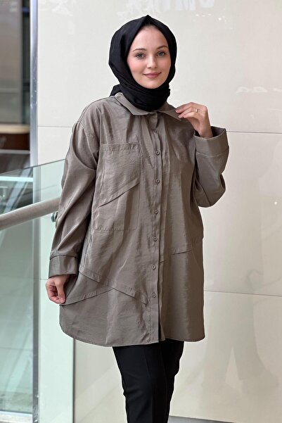 Ceremony Cămașă lungă cu nasturi în față și detaliu de buzunar