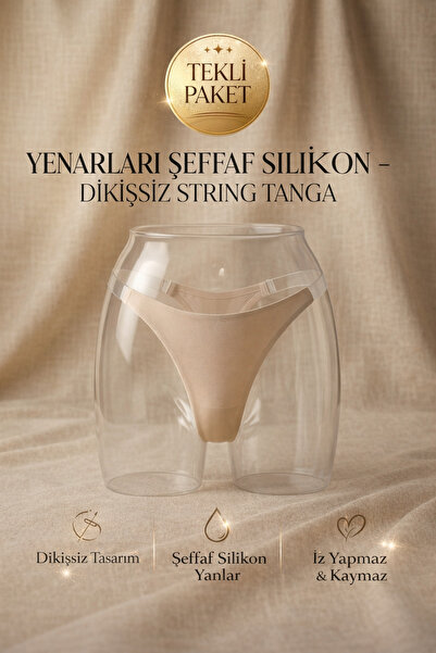 CushyPanky Görünmez Dikişsiz Tanga – Yanları Kaynaklı Şeffaf Silikon Bantlı, ...