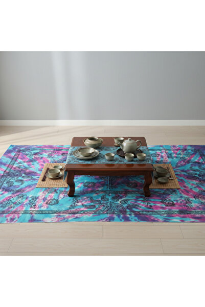 E-Giyimbank Hand-Painted Batik Patterned 100% Cotton Tablecloth, Slap Tablecl...