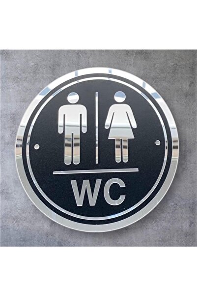 6. Pro Modern, Şık Erkek Kadın WC Tabelası, İnsan Figürlü Ahşap WC (Otel, Lok...