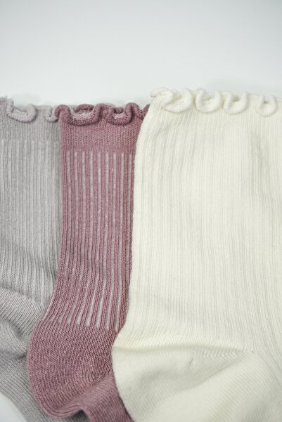 Rumon Cotton Ruffle Stitch-Free Women's Socks Set of 3