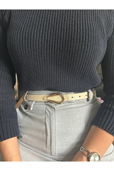 LİA KEMER Kindle Patterned Faux Leather Women's Gold Buckle Jacket Belt Dress...