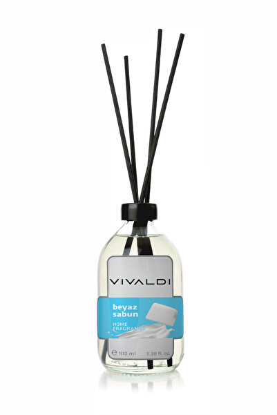 Vivaldi Home Beyaz Sabun Çubuklu Oda Kokusu 100 ml, Kalıcı Ferah Koku, Çubukl...