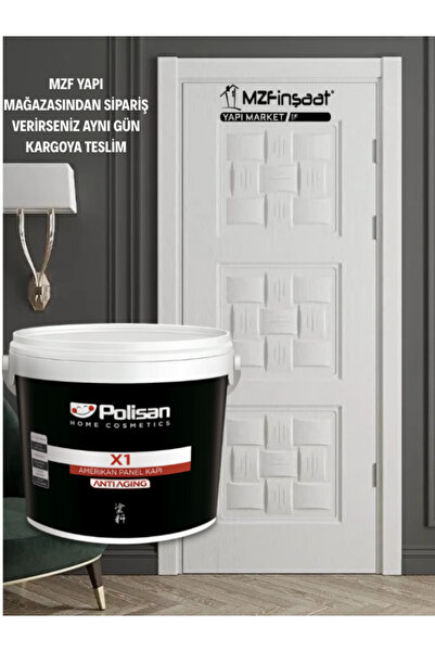 Polisan X1 Su Bazlı Amerikan Panel Kapı Ve Ahşap Boyası Beyaz Renk 0,7 L