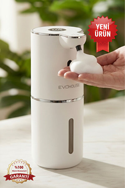 Evo House Otomatik Sensörlü Köpük Sıvı Sabunluk - Şarjlı- Dijital LED Ekran -...