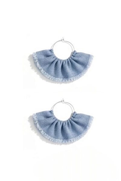 maia Women's Silver Color Hoop Earrings – Denim Fabric Design