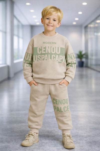 RAPAPA Set de trening pentru băieți, cu căptușeală din fleece fire, Sh cu imp...