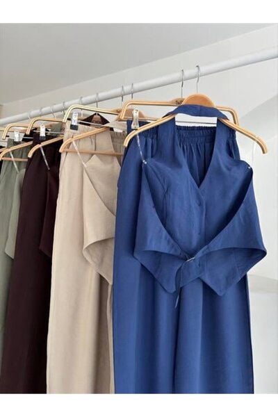 Kokosh moda Dressify Women's Fashion Halter Neck Vest Set Modal Set 10144