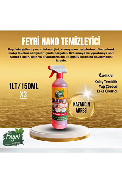FEYRİ NANO temizleyici Feyri Nano Mutfak Yağ Çözücü ve Temizleyici Sprey – 3 ...