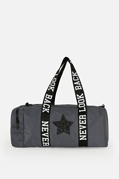 ICONE BAG Girl's Star Printed Sports Bag, Patterned Sports Bag, Zippered Deta...