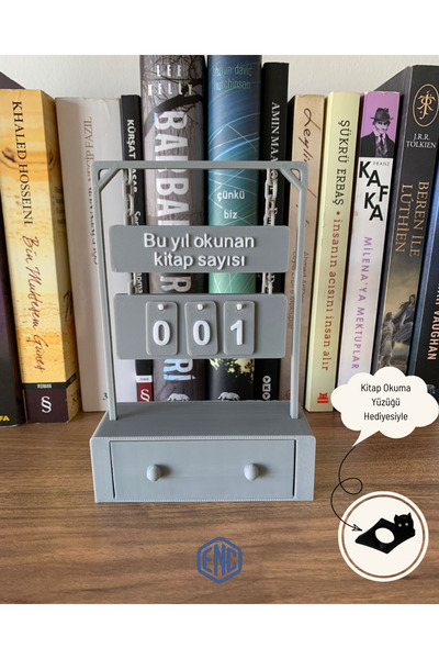 ENC Tasarım Kitap Okuma Sayacı – Dekoratif Okuma Takip Aparatı | Kitaplık & K...