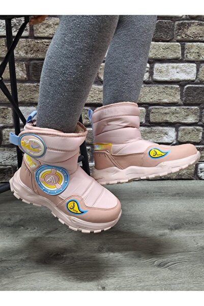 Bukond Non-Slip Rubber Sole Waterproof Children's Snow Boots with Fur Inside