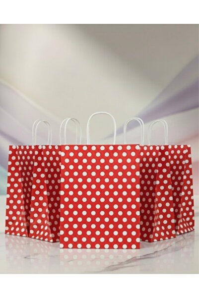 aybaş kağıtçılık 1.Kalite 18x24 Cm (10 Adet) Kırmızı Renk Beyaz Benekli Kraft...