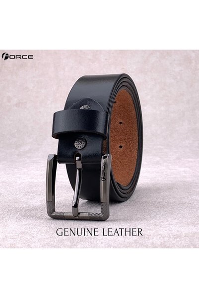 Force Genuine Leather Belt Men - Semi-Casual Men's Belt, Gifts - Black & Brown Men’s Leather Belt for Men