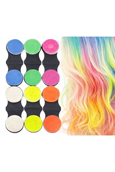 HaLVeY Saç Tebeşiri 6'lı Set Saç Renklendirici Tebeşir Saç Boyama Tebeşiri