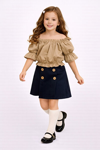 Veni Baby طقم بلوزة تنورة بناتي