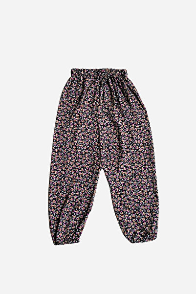 EruZan Kız Çocuk Lastikli Viskon Desenli Şalvar 1-12 yaş