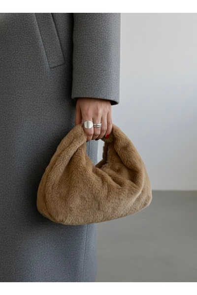 LUNAFEL Geantă de mână pentru femei Taba Plush Mini Size