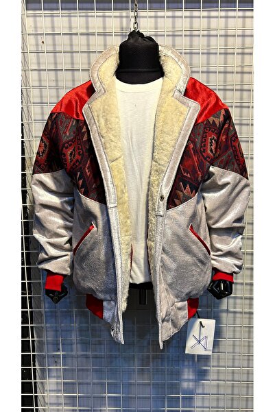 Aztek vintage kürklü oversize mont