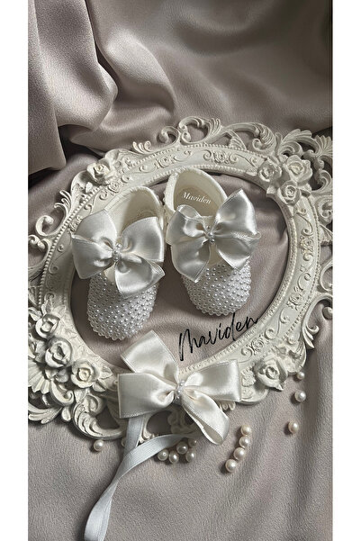 maviden İncili Bebek Ayakkabısı Takım, Mevlüt Ayakkabısı & Özel kutusunda 0-6...