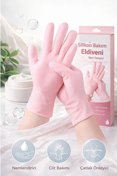 Kitchen Beauty Silikon Bakım Eldiveni Nemlendirici Ve Çatlama Önleyici Jel El...