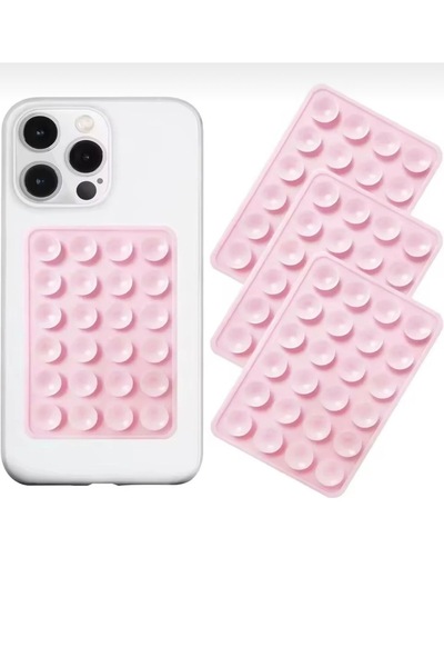 Bektas HomeOffice حامل شفط للهاتف من السيليكون باللونين الأبيض والوردي، قطعتان
