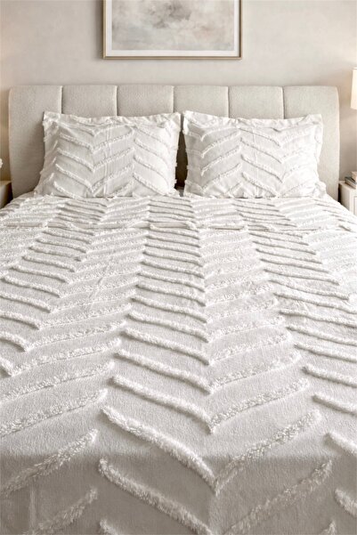 REYS Bohem Arlinageo Çift Kişilik Yatak Örtüsü Takımı 240x250 - EKRU -