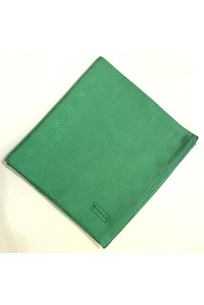 Vakko Eșarfă din mătase din bumbac monogramă 3000655-Nou verde
