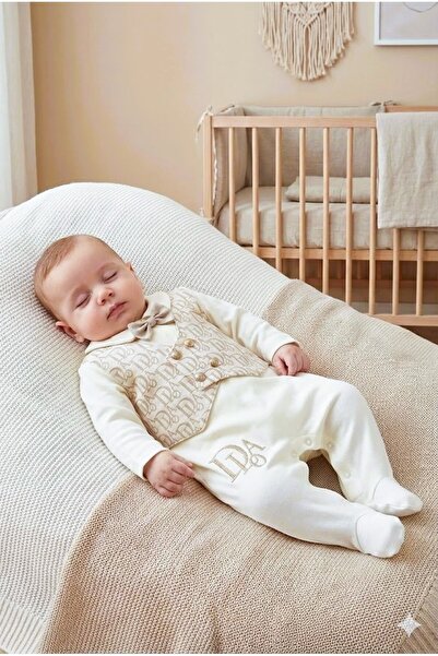 Babydola Baby boy vest romper with bow tie 100% cotton oeko tex certified