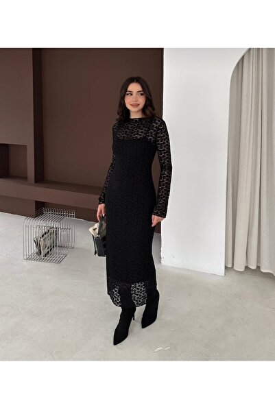 Tarzımızbir Long Lace Dress with Lining Inside