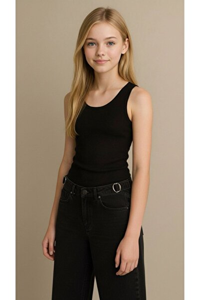 nd jeans Дънки с висока талия и колан за момичета